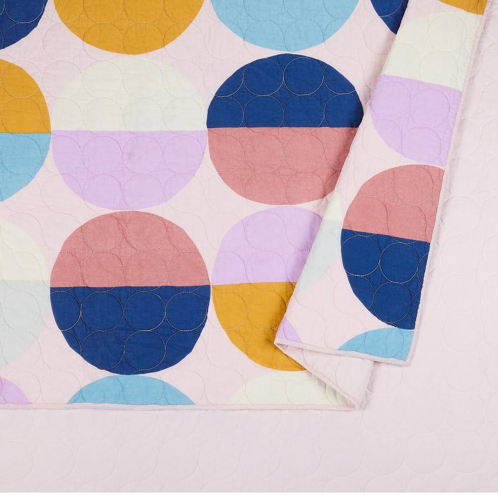Full Pink Organic Cotton Reversible Quilt Set