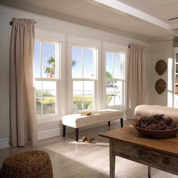 23.5 in. x 35.5 in. 60 Series Black Exterior and White Interior Single Hung Vinyl Window