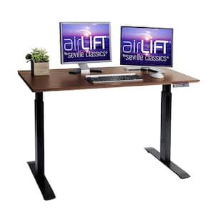 airLIFT 48 in. Rectangular Walnut/Black Electric Standing Desks with Adjustable Height