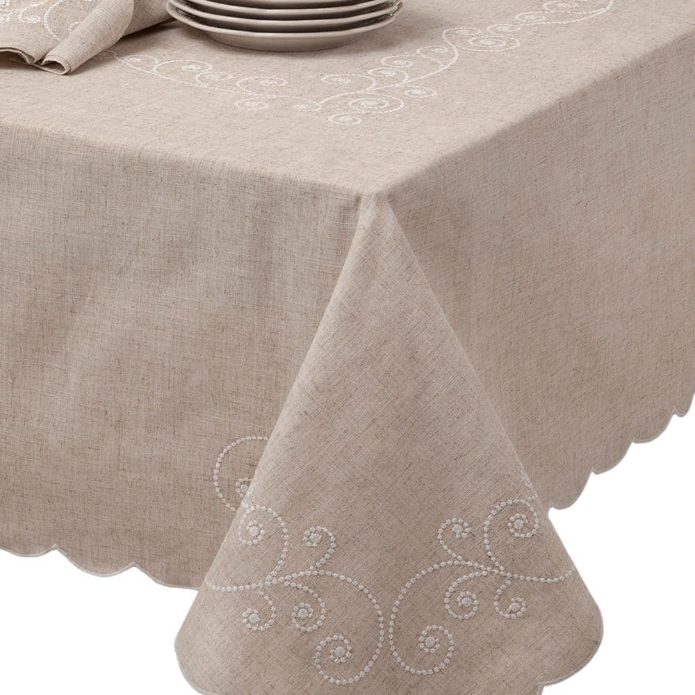 "French Perle Linen Embroidered Tablecloth, Linen - 52""W x 70""L" price history on PriceWatchPro
