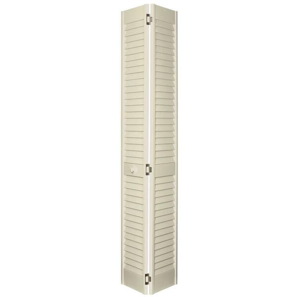 Home Fashion Technologies 24 in. x 80 in. Louver/Louver Behr Distant Tan Solid Wood Interior Closet Bi-Fold Door