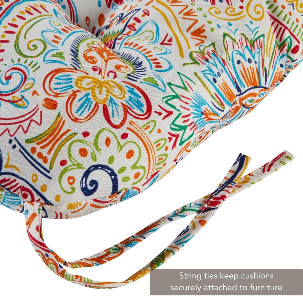 Jamboree Paisley Multicolor Polyester Outdoor Chair Cushion