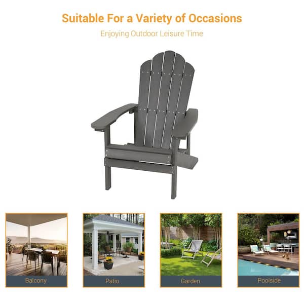 Charcoal resin discount plastic adirondack chair