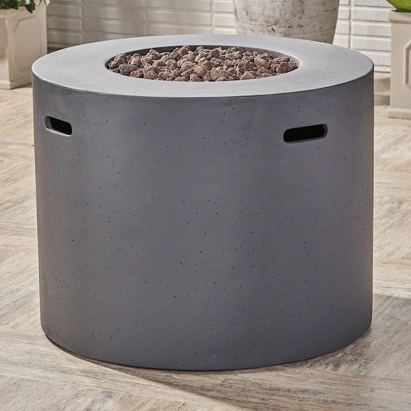 Coporesell 31 in. Dark Grey Circular Propane Outdoor Fire Pit