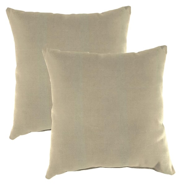Jordan Manufacturing 20 in. L x 20 in. W x 6 in. T Square Outdoor Throw Pillow in Canvas Pebble (2-Pack)