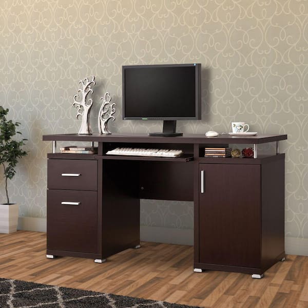 Mecor Computer Desk with 2 Drawers/Keyboard Tray, 55 Modern