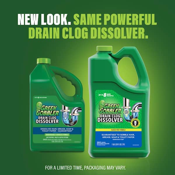 Green Gobbler - 1 Gal. Drain Clog Dissolver and Remover, for Sinks, Tubs, Toilets and Showers Drain Cleaner