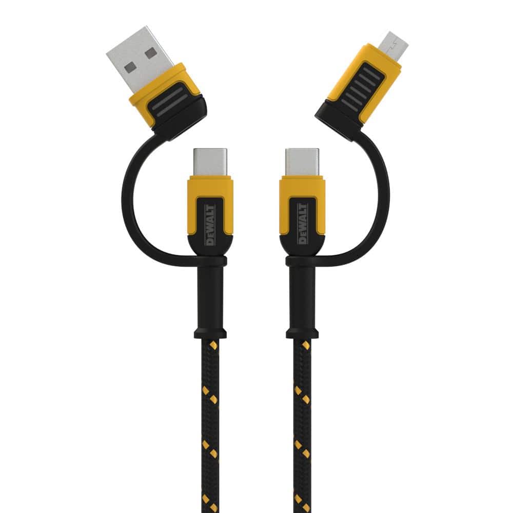 DEWALT 10 ft. Reinforced Braided Cable for USB-A to USB-C 131 1349 DW2 -  The Home Depot