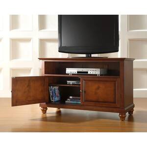 Cambridge 42 in. Cherry Wood TV Stand Fits TVs Up to 44 in. with Storage Doors