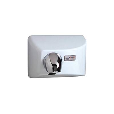 White Porcelain Enamel, Automatic, Recess-Mounted Electrical Hand Dryer