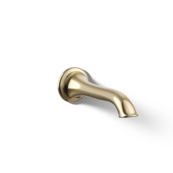 KOHLER Artifacts Wall-Mount Bath Spout With Flare Design, Vibrant French Gold