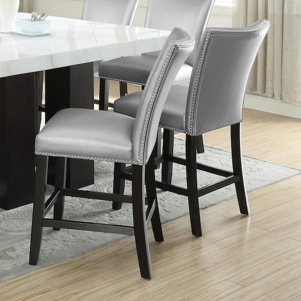 Steve Silver Camila 24 in. Silver Counter Chair (Set of 2