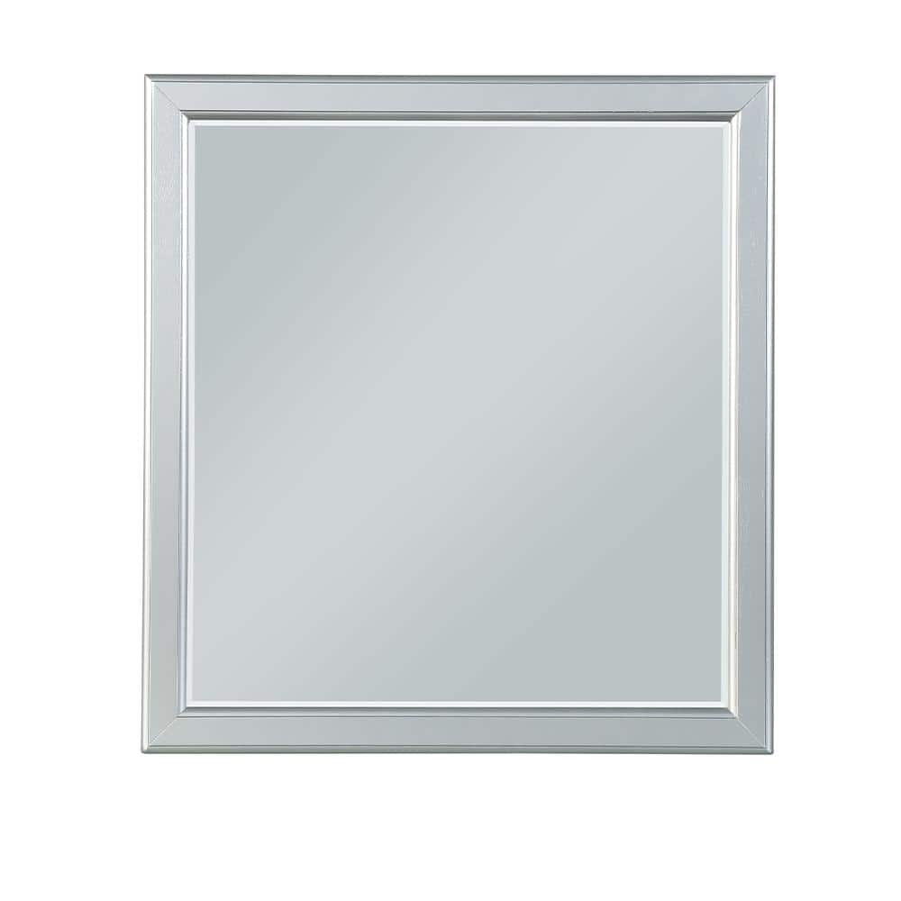 Elegant Platinum Finish Louis Philippe III Full-Length Dresser Mirror