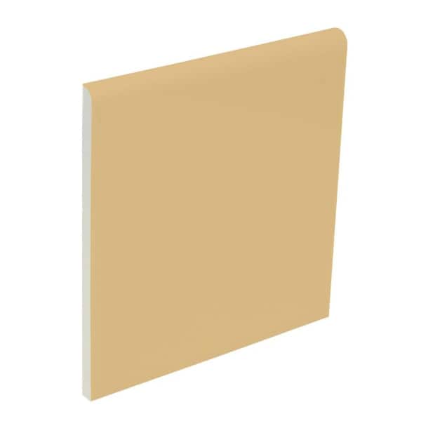 U.S. Ceramic Tile Color Collection Bright Camel 4-1/4 in. x 4-1/4 in. Ceramic Surface Bullnose Wall Tile-DISCONTINUED