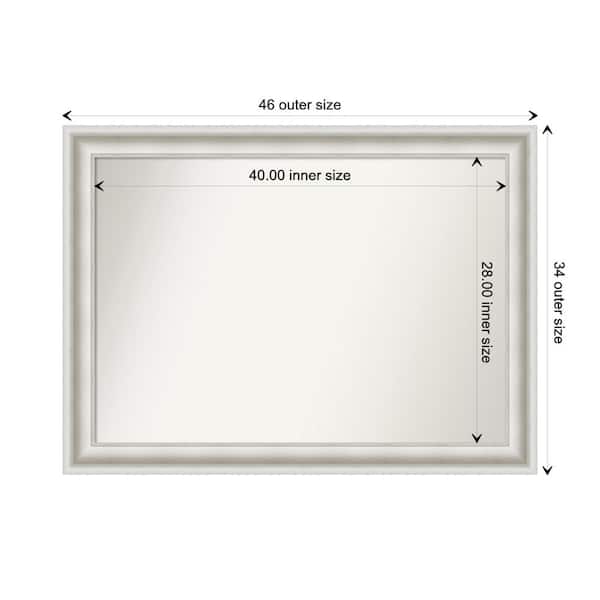Amanti Art Parlor White 45.5 in. x 33.5 in. Custom Non-Beveled Recycled Polystyrene Framed Bathroom Vanity Wall Mirror