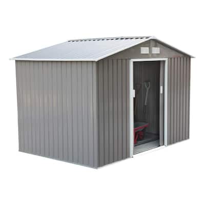 6 ft. x 9 ft. Metal Outdoor Backyard Garden Utility Storage Tool Shed Kit with Spacious Design and WeatherResistant Roof