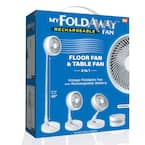 2-in-1 Adjustable Height 40 in. Unique Foldable and Portable My Foldaway Rechargeable Floor and Table Fan