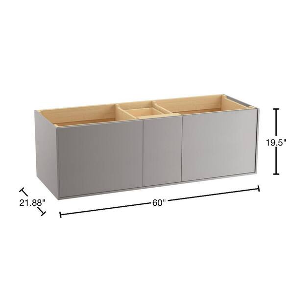 KOHLER Jute 60 in. Bath Vanity Cabinet Only in Mohair Grey