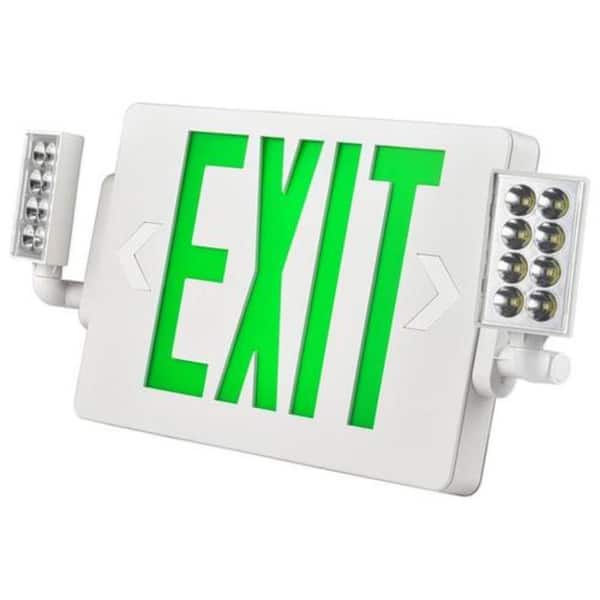 BEYOND LED TECHNOLOGY Integrated LED White Emergency Light Exit Sign (2-Pack)