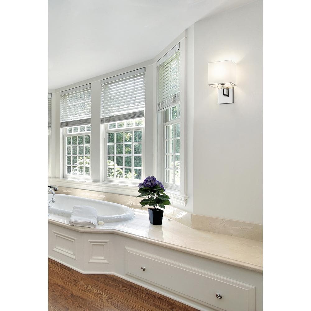 Polished Nickel 11.25" Dimmable Wall Sconce with White Shade