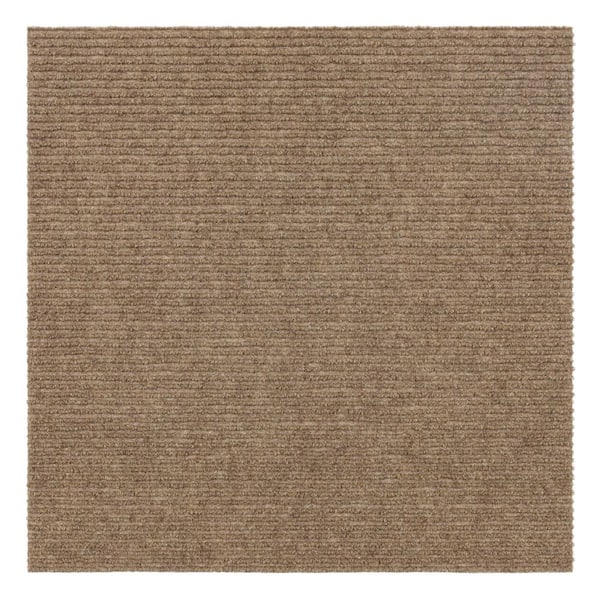 Wide Wale - Taupe - Beige Commercial/Residential 18 x 18 in. Peel and Stick Carpet Tile Square (22.5 sq. ft.)