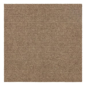 Wide Wale - Taupe - Beige Commercial/Residential 18 x 18 in. Peel and Stick Carpet Tile Square (22.5 sq. ft.)