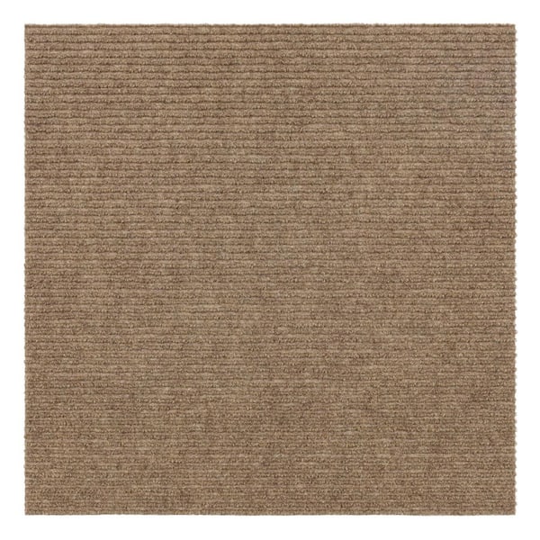 Foss Wide Wale Taupe Rib Residential/Commercial 18 in. x 18 in. Peel and Stick Carpet Tile (10 Tiles/Case) (22.5 sq. ft.)