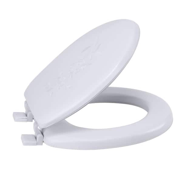 Bath Bliss Extra Soft Standard Round Closed Front Toilet Seat in White