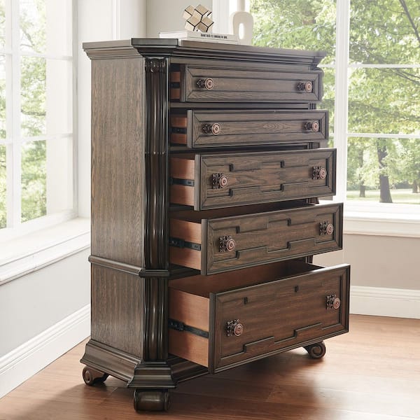 Picket House Furnishings Brinley 5-Drawer Cherry Chest of Drawers
