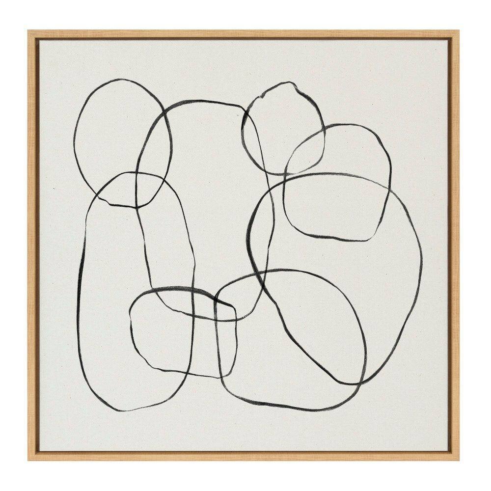 Natural 30x30 Abstract Black and White Canvas Art Print