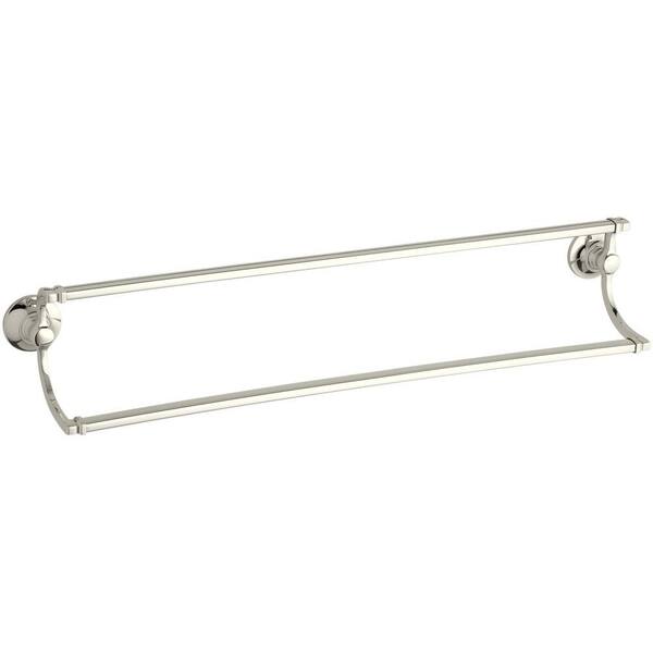 KOHLER Bancroft 24 in. Double Towel Bar in Vibrant Brushed Nickel
