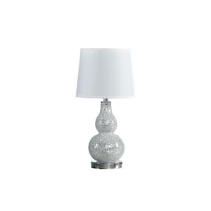 20 in. White Table Lamp with White Globe Shade