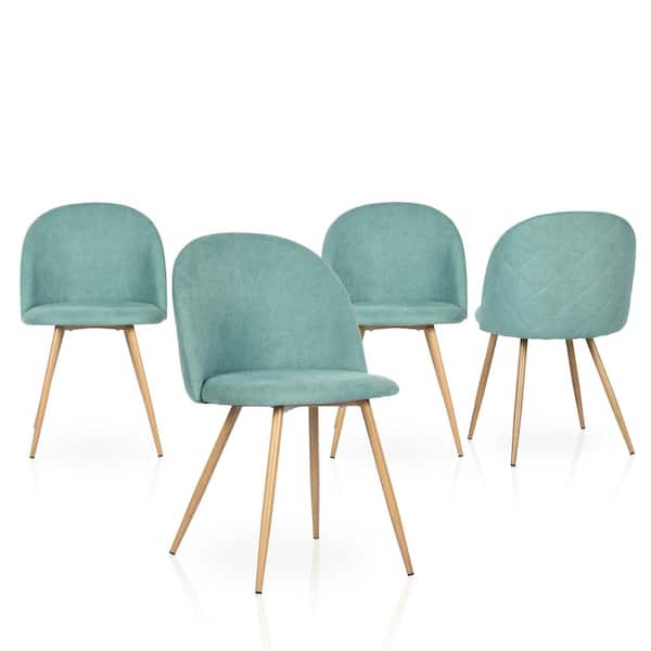 StyleWell Colsted Aloe Blue Fabric Upholstered Side Dining Chairs Set of 4