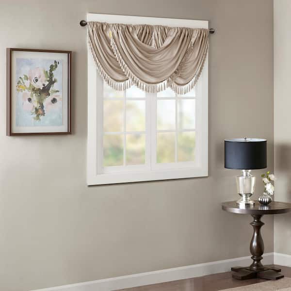 Juline 46 in. L x 38 in. W in Champagne Polyester Light Filtering Valance