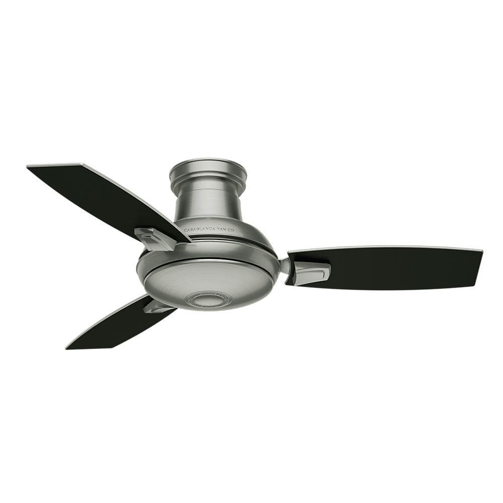44" Satin Nickel Modern Ceiling Fan with LED Light and Remote