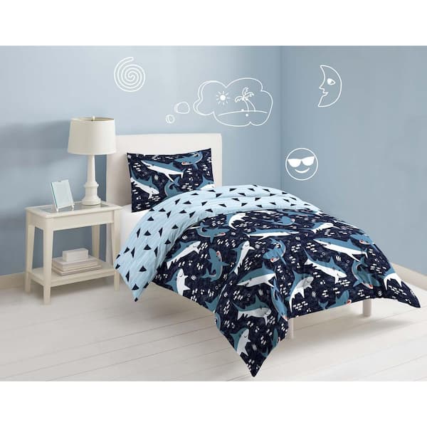 Navy Sharks Comforter Set