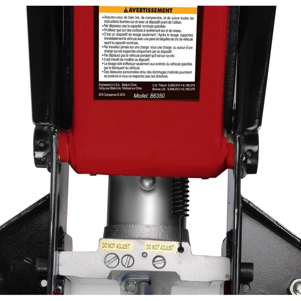Black and Red Heavy-Duty Steel 3.5 Ton Hydraulic Service Jack