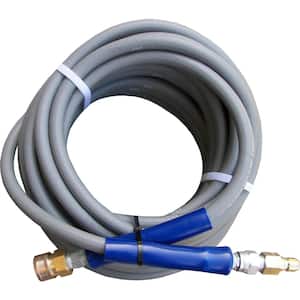 3/8 ft. x 50 ft. Gray Pressure Washer Replacement Hose, Non-Marking with Quick Disconnects