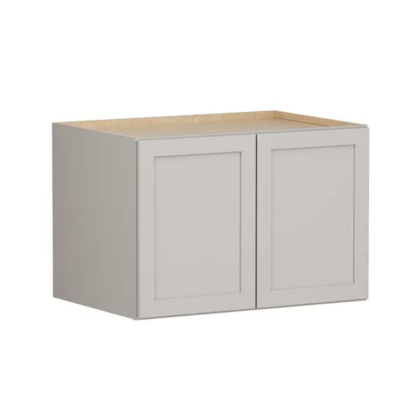 Shaker Full Overlay 36 in. W x 24 in. D x 24 in. H Plywood Assembled Wall Kitchen Cabinet in Stone Gray