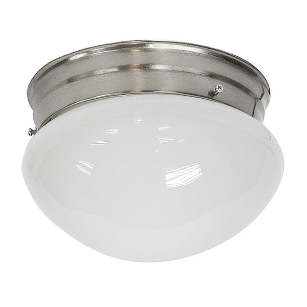Unbranded Blaire 9.1 in. 10 Watt Brushed Nickel LED Flush Mount with Clear Glass Nickel Shade