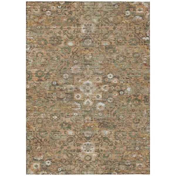 Chantille Machine Washable Indoor/Outdoor Abstract ACN2782 Copper 8 ft. x 10 ft. Area Rug