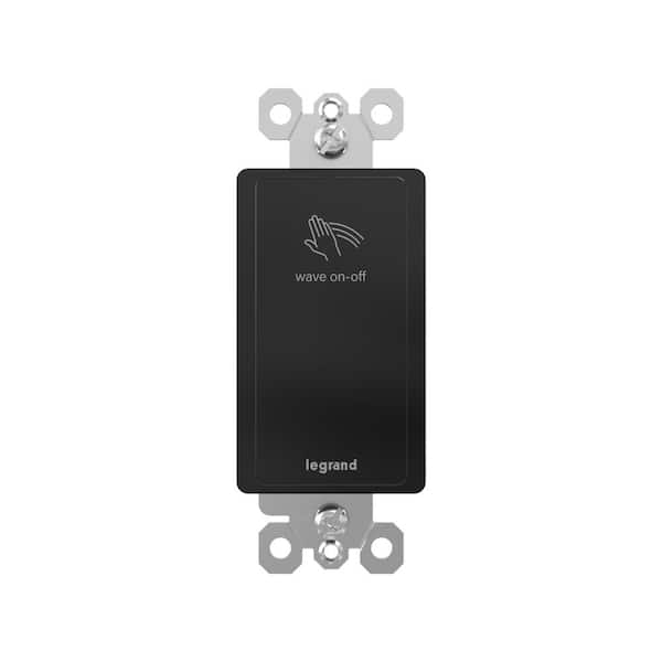 Legrand radiant Wave 15/20 Amp Single-Pole/3-Way Touchless Specialty Light Switch, Black