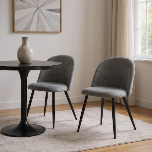 Gray, Black Metal Side Chair (Set of 2)