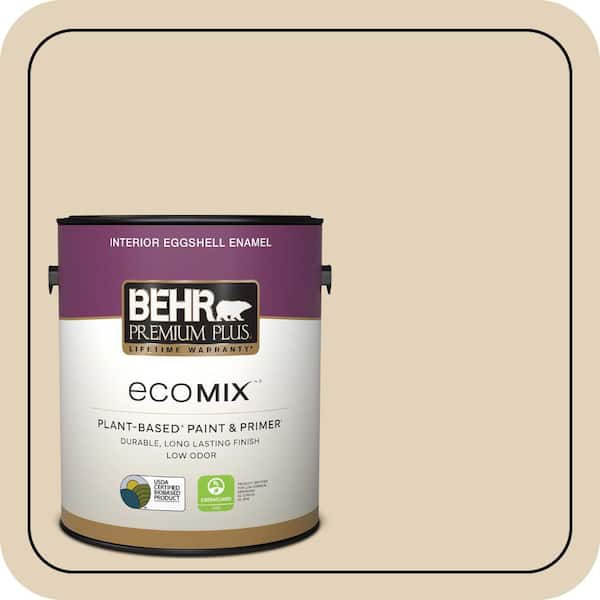1 gal. #BXC-50 Stucco White Eggshell Enamel EcoMix Plant-Based Interior Paint & Primer