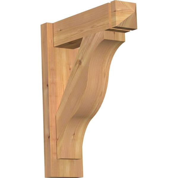 Ekena Millwork 6 in. x 22 in. x 18 in. Western Red Cedar Fuston Arts and Crafts Smooth Outlooker