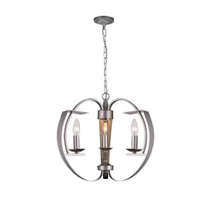 Verbena 3 Light Chandelier With Pewter Finish