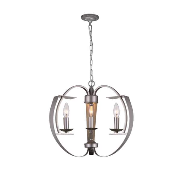Verbena 3 Light Chandelier With Pewter Finish
