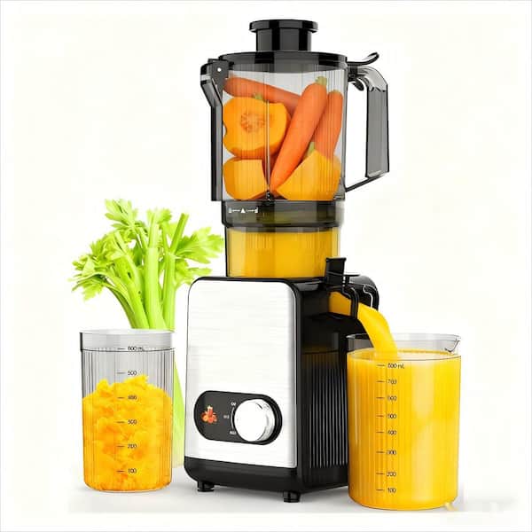 200 W 24 oz. Cold Press Juicer Machine, 4.35" Wide Feed Chute, Slow Masticating Juicer for Whole Vegetables & Fruits