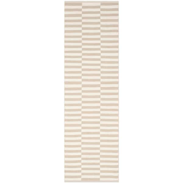SAFAVIEH Montauk Ivory/Light Gray 2 ft. x 5 ft. Striped Runner Rug