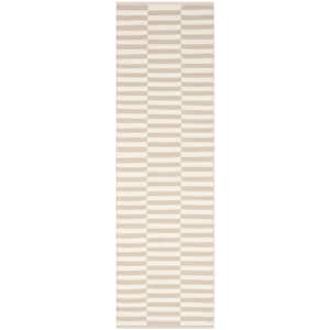 Montauk Ivory/Light Gray 2 ft. x 7 ft. Striped Runner Rug